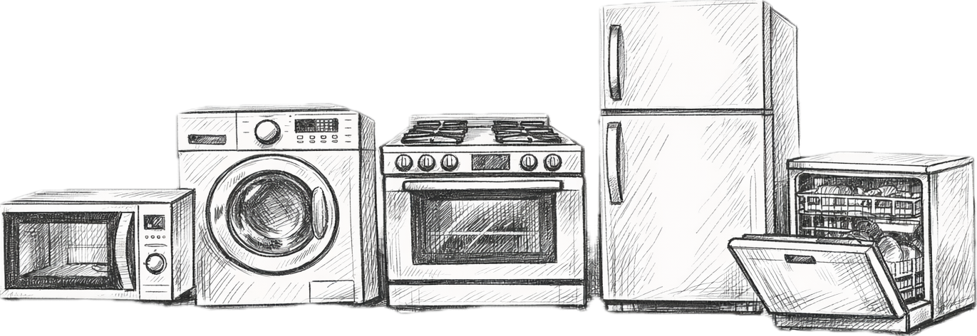 Professional appliance repair services - microwave, washing machine, stove, refrigerator, and dishwasher